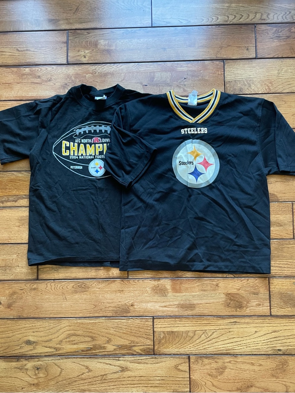 Vintage NFL Pittsburgh Steelers Black & Gold Kids Short Sleeve Tee Pair